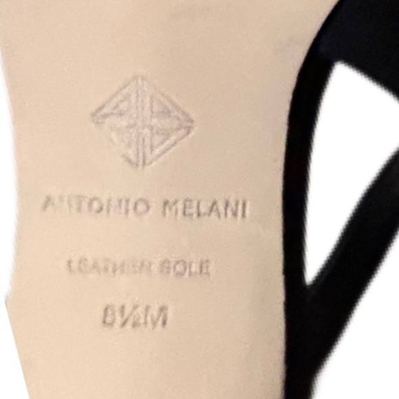 Antonio Melani Tiaa Black Suede Gold Chain Ankle Pumps Heels Size 8.5 - Picture 7 of 9